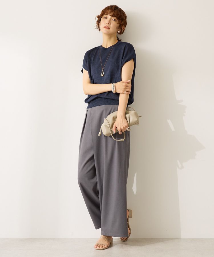 AMERICAN HOLIC「【WEB限定】接触冷感ラメフレンチスリーブニットプルオーバー」|ニット・セーター|