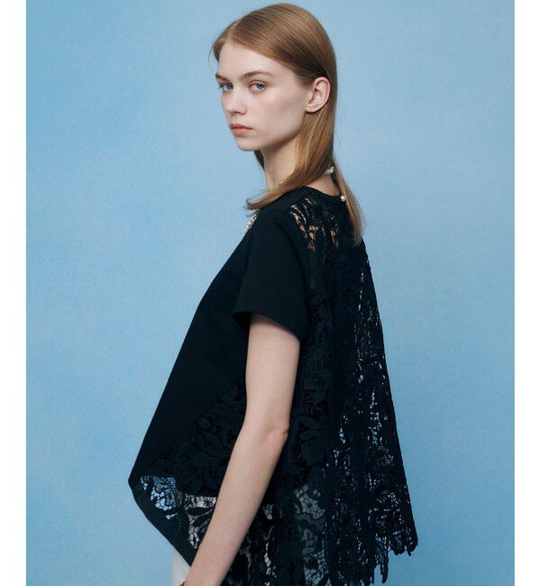 LOULOU WILLOUGHBY「レースドッキングロングＴシャツ」|Tシャツ・カットソー|