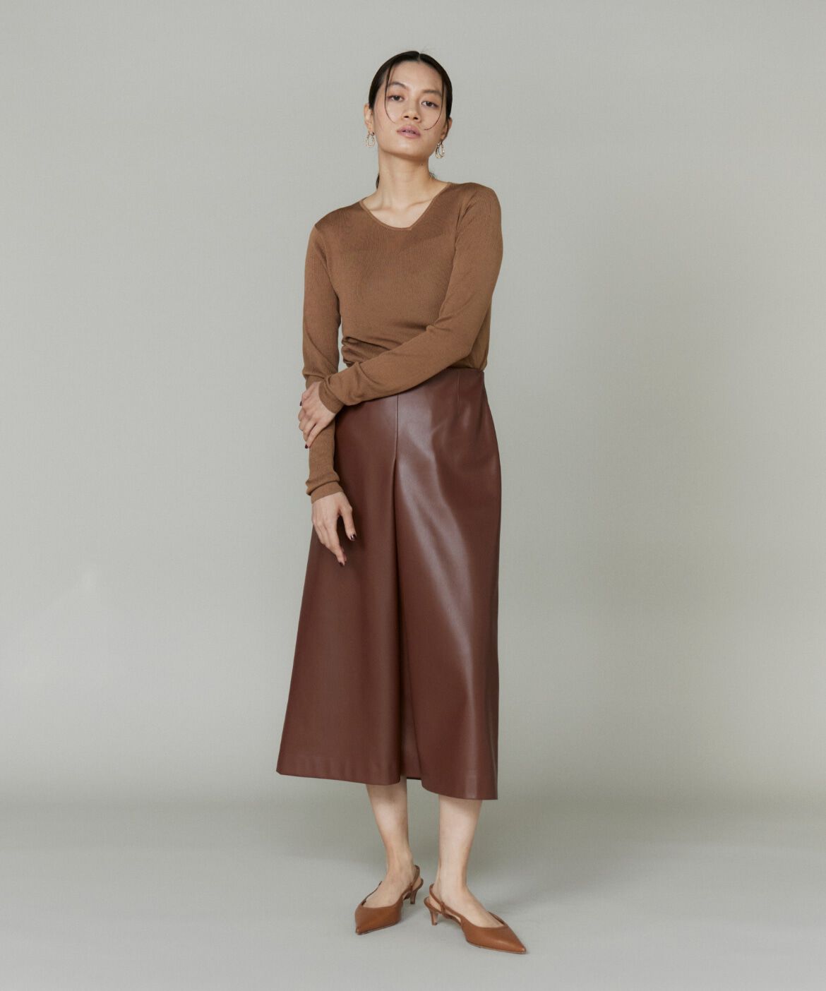 la veille by SUPERIOR CLOSET「フェイクレザースカート」|台形|