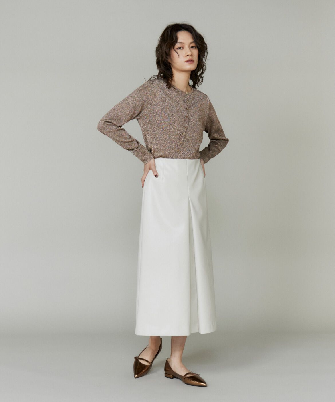 la veille by SUPERIOR CLOSET「《大きいサイズ》フェイクレザースカート」|台形|
