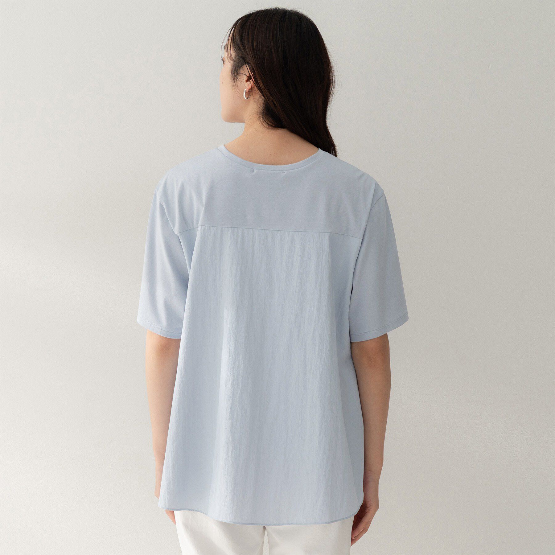 UNTITLED「【洗える/Tシャツ】異素材ドッキングプルオーバー」|Tシャツ・カットソー|