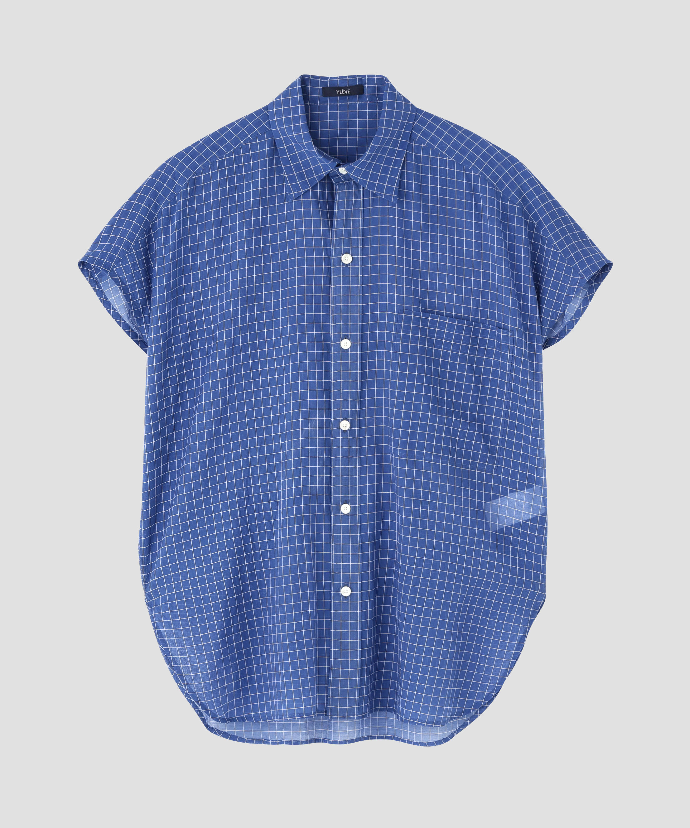 YLEVE 「YLEVE / COTTON SILK CHECK SHIRT」|シャツ・ブラウス|ブルー
