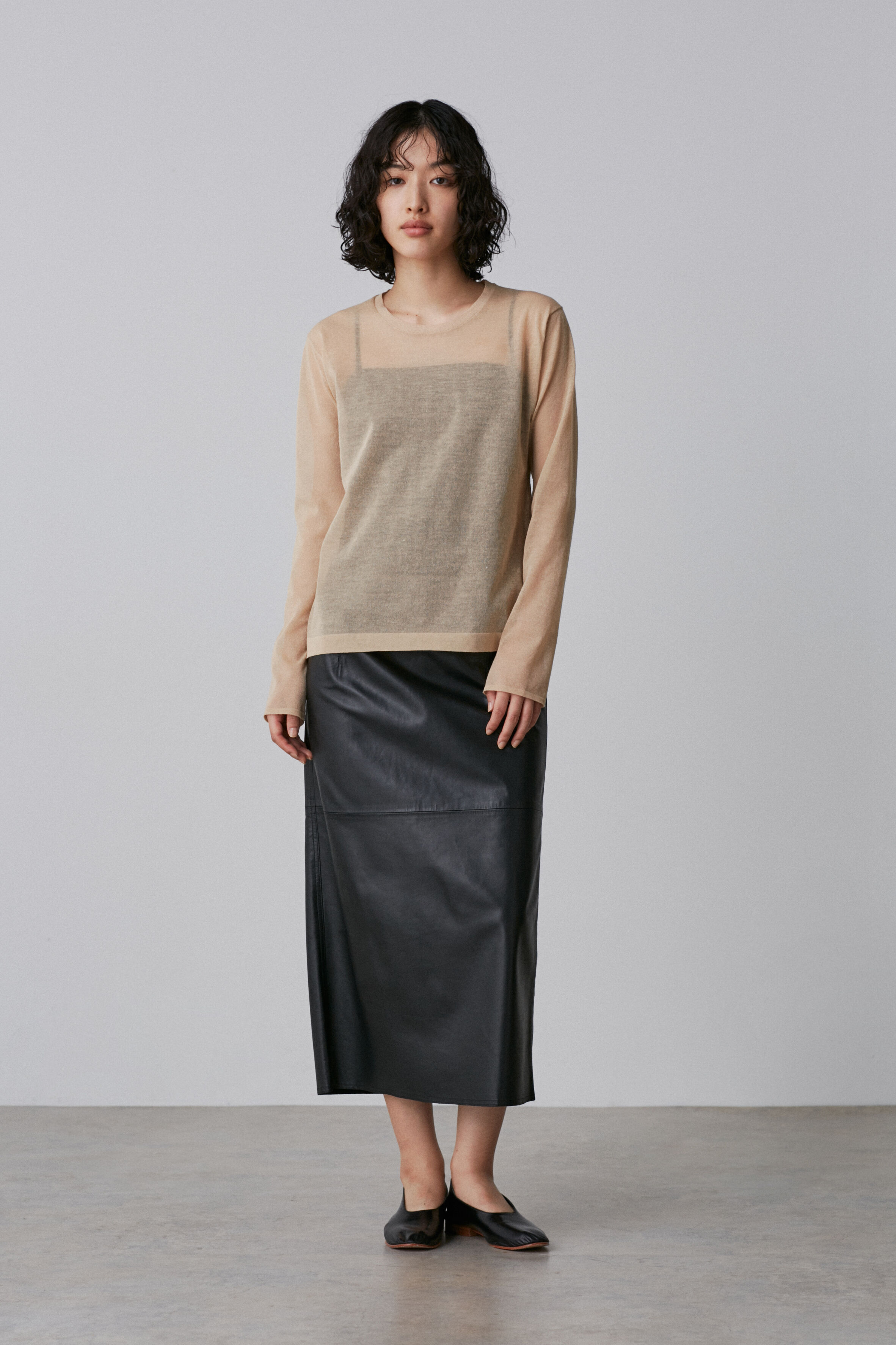 YLEVE 「YLEVE / POLYESTER RAMIE SHEER KNIT PULL OVER」|ニット・セーター|