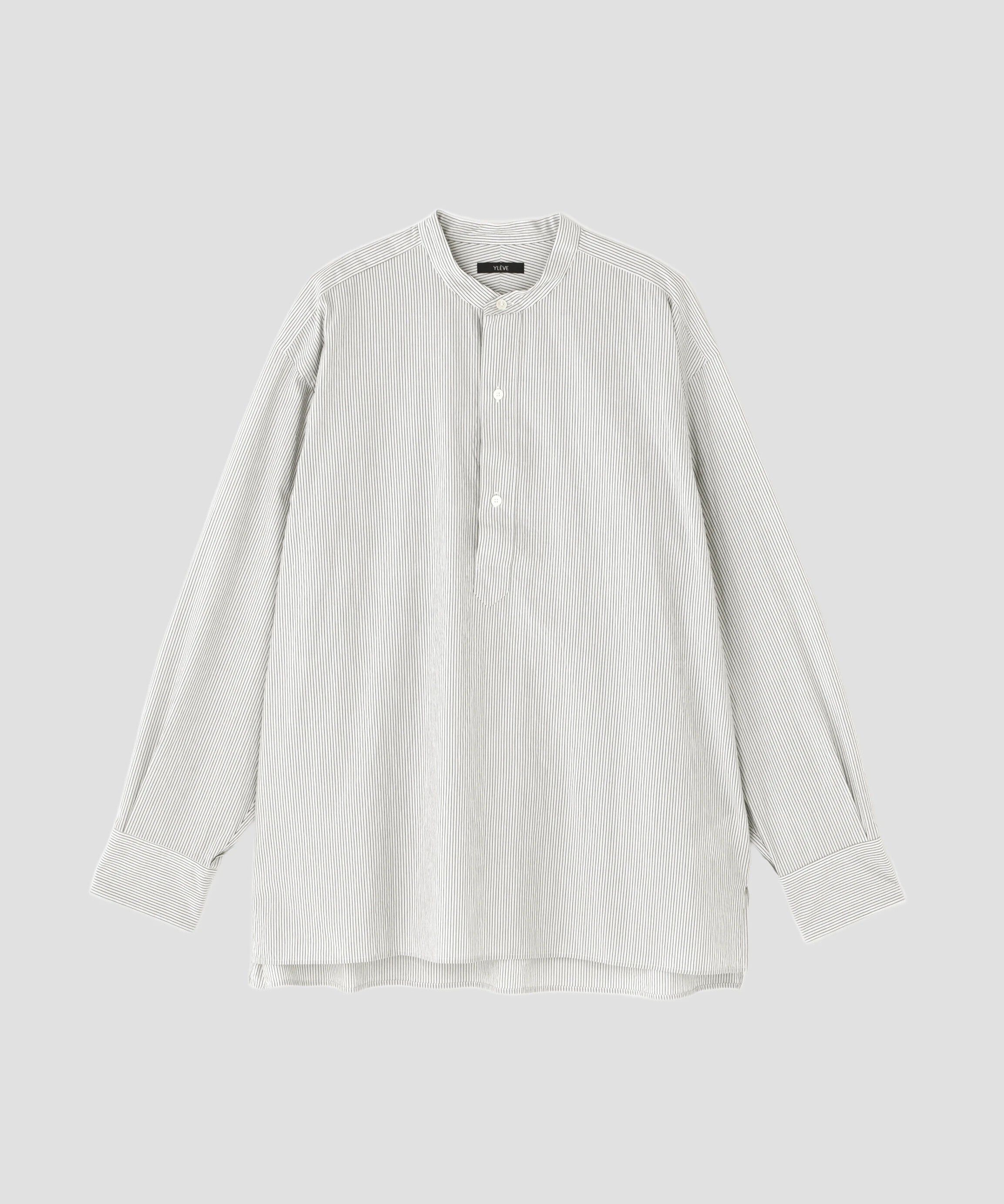 YLEVE 「YLEVE / COTTON STRIPE CHECK PULL OVER SHIRT」|シャツ・ブラウス|ホワイト1