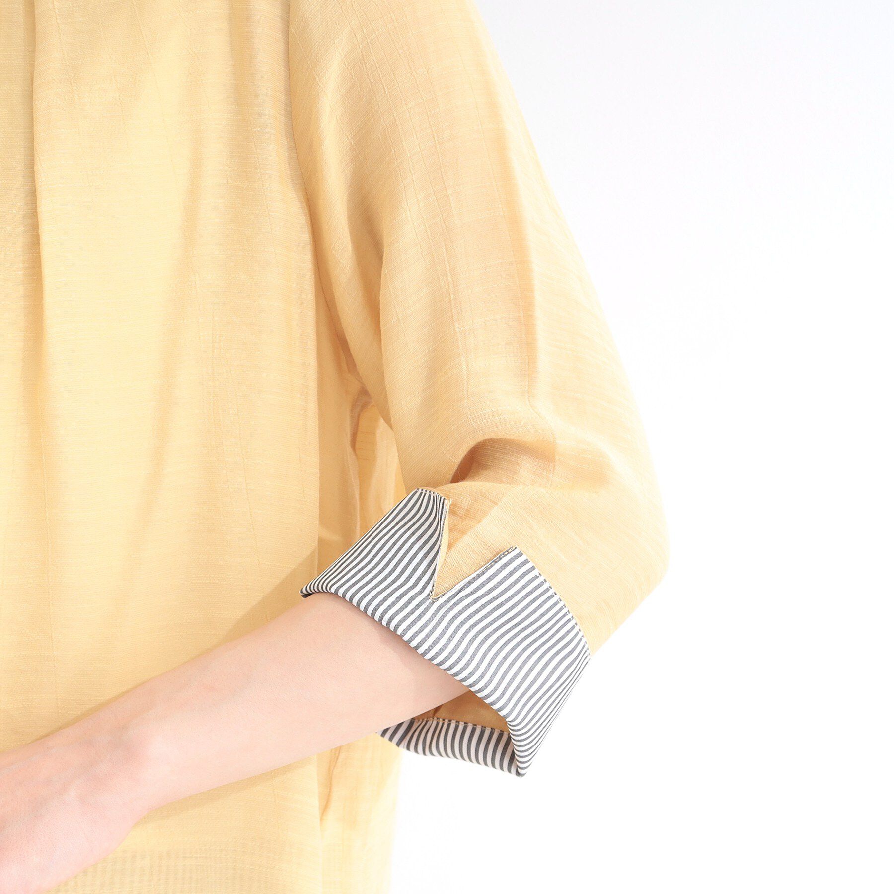 SHOO･LA･RUE「【洗濯機可/体型カバー】1枚でサマ見え 7分袖スラブレイヤード風トップス」|Tシャツ・カットソー|