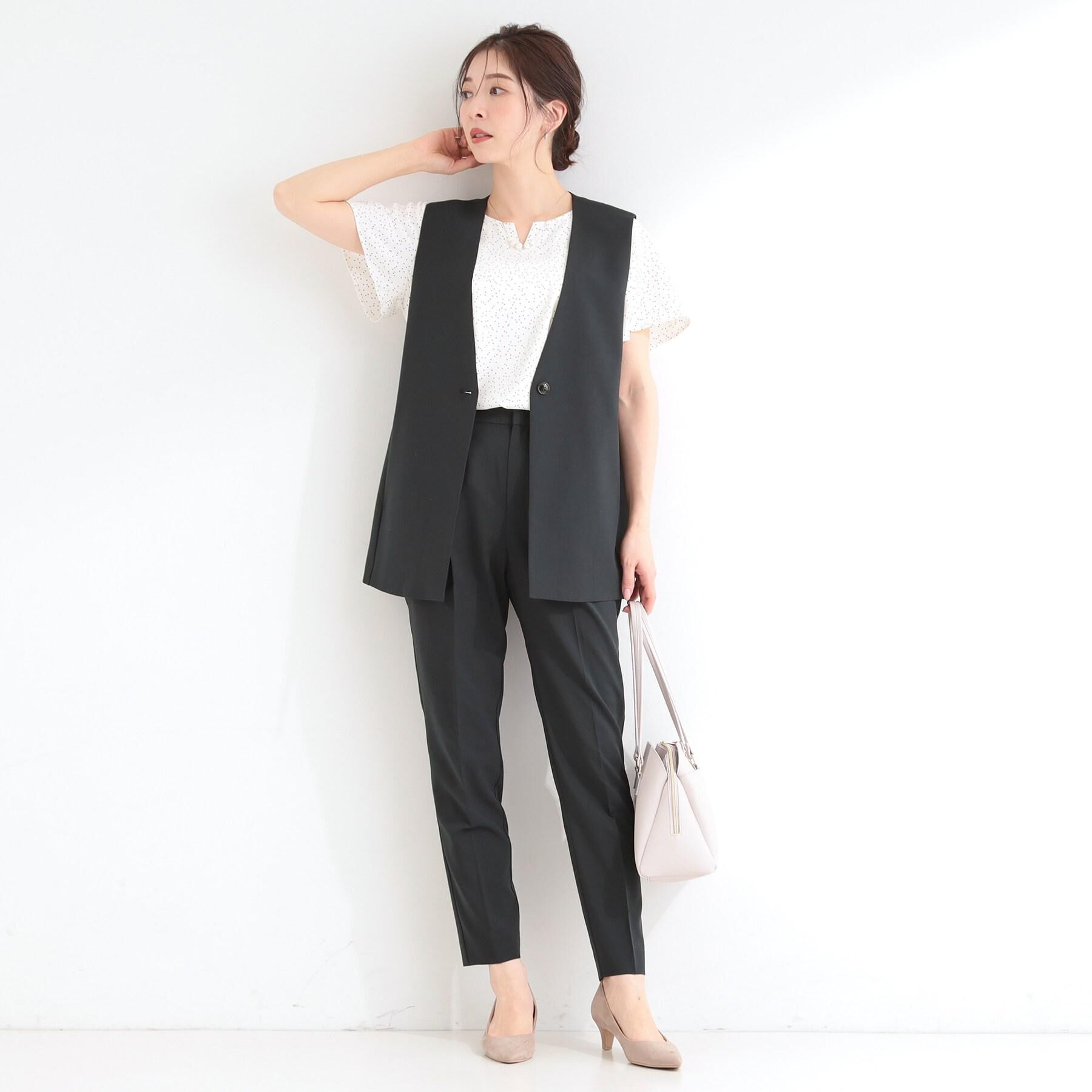 SHOO･LA･RUE「【ひんやり/セットアップ可】洗濯後しわになりにくい 軽い着ごこち タックテーパードパンツ」|その他|
