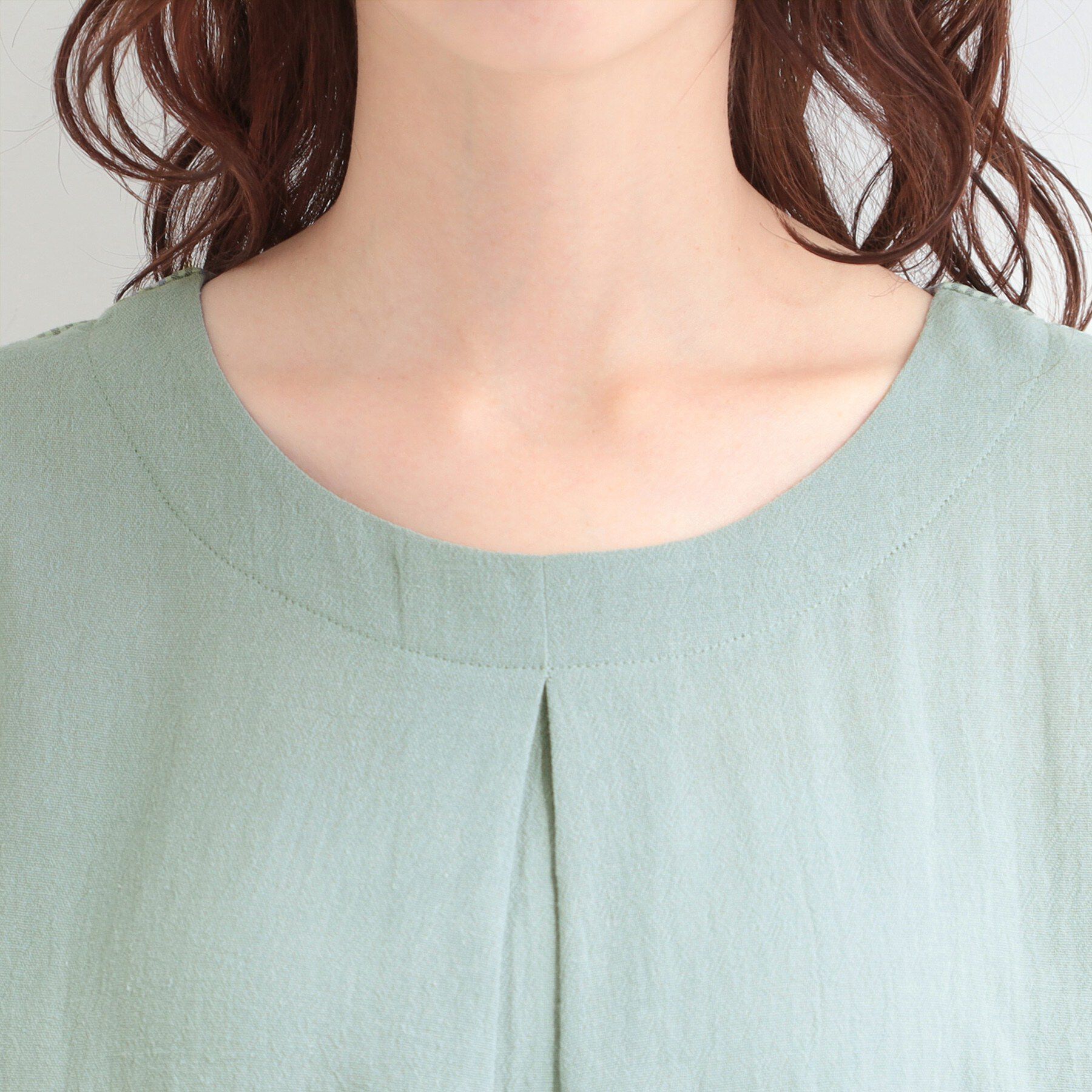 SHOO･LA･RUE「【洗濯機可/S-LL】体型カバーにも 異素材切り替え Aラインチュニックワンピース」|チュニック|