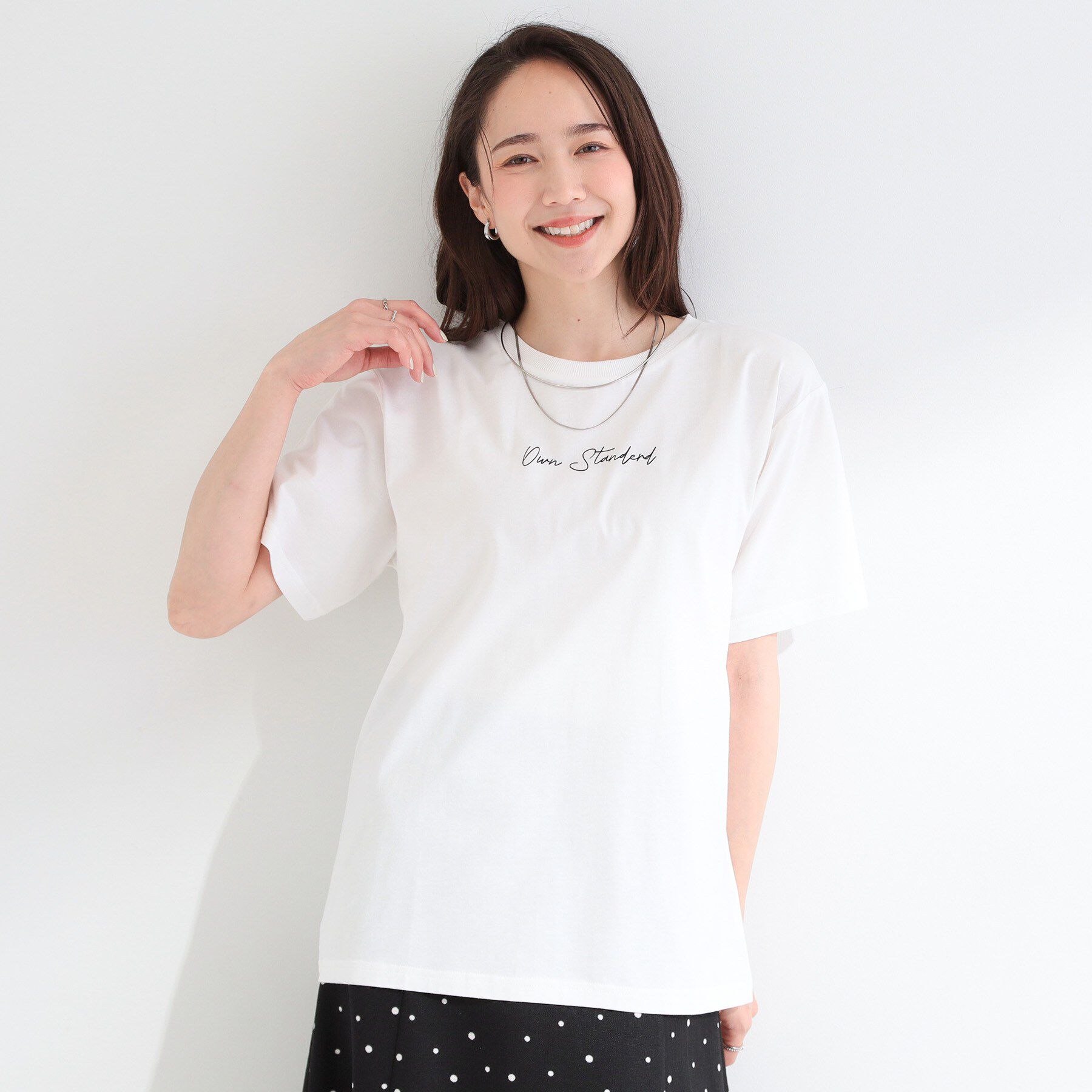 SHOO･LA･RUE「【洗濯機可/S-LL】サラサラ感がここちいい 大人のひんやりプリントTシャツ」|Tシャツ・カットソー|