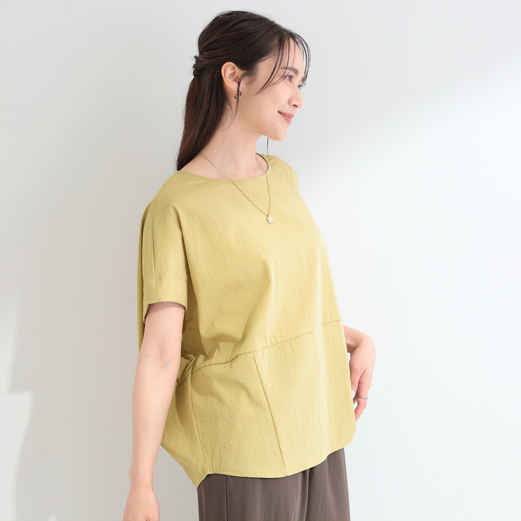 SHOO･LA･RUE「【洗濯機可/セットアップ可】軽凛(かろりん) ひんやり切替コクーントップス」|Tシャツ・カットソー|
