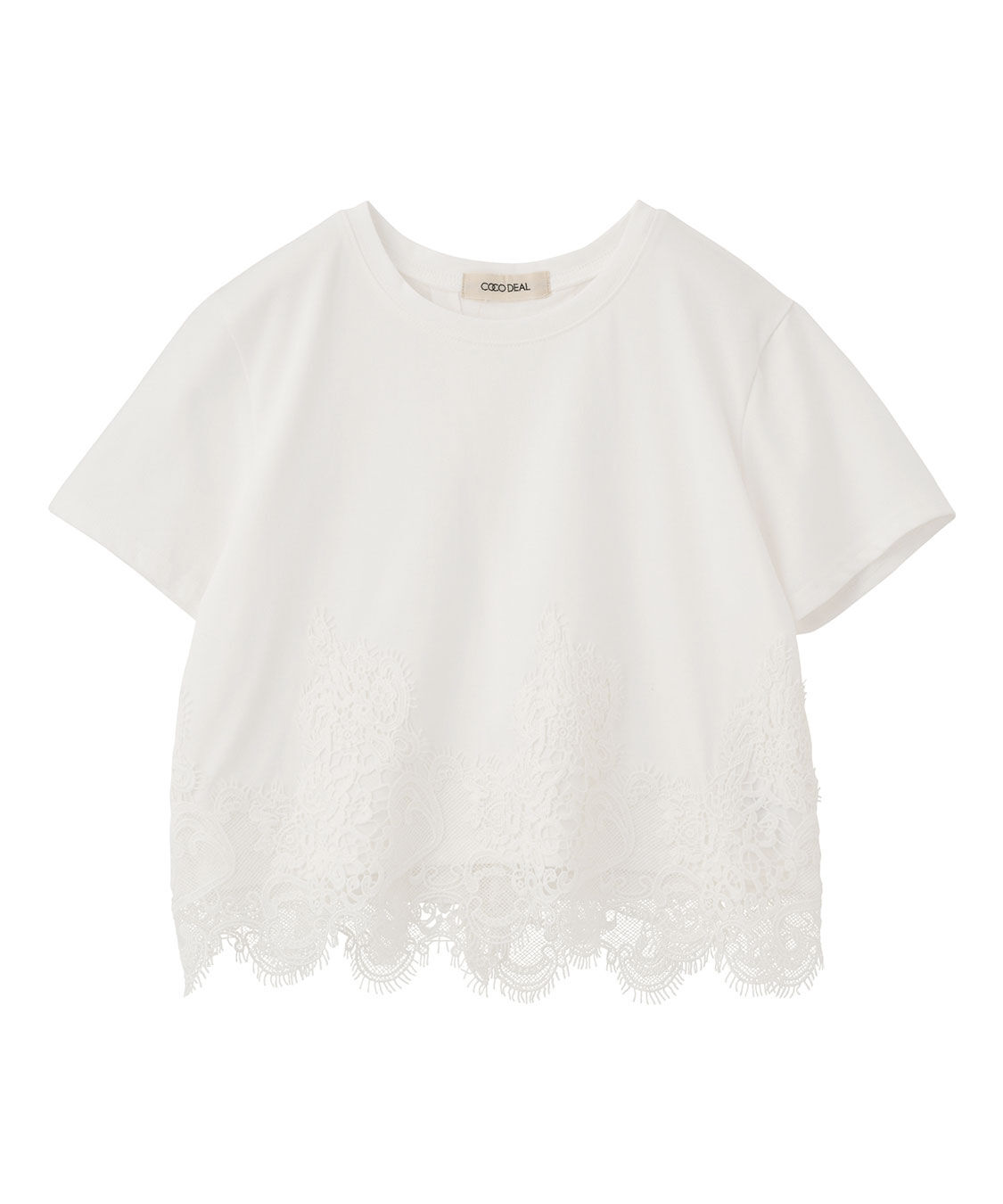 COCO DEAL「レースドッキングTシャツ」|Tシャツ・カットソー|