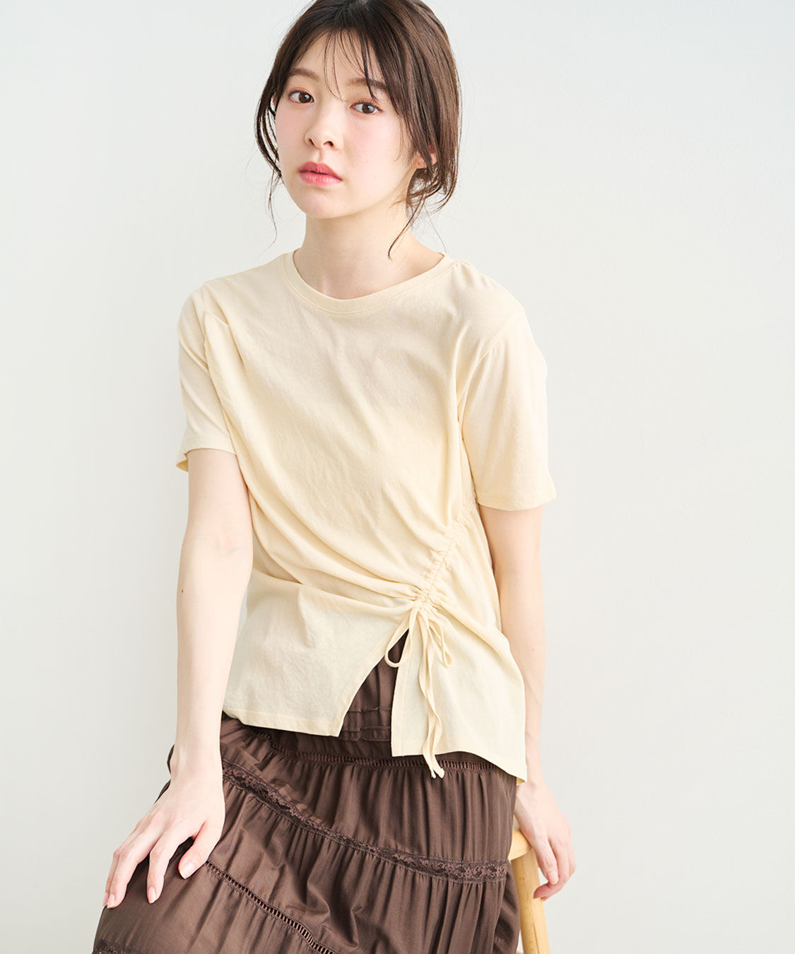 COCO DEAL「サイドドロストイレヘムTシャツ」|Tシャツ・カットソー|