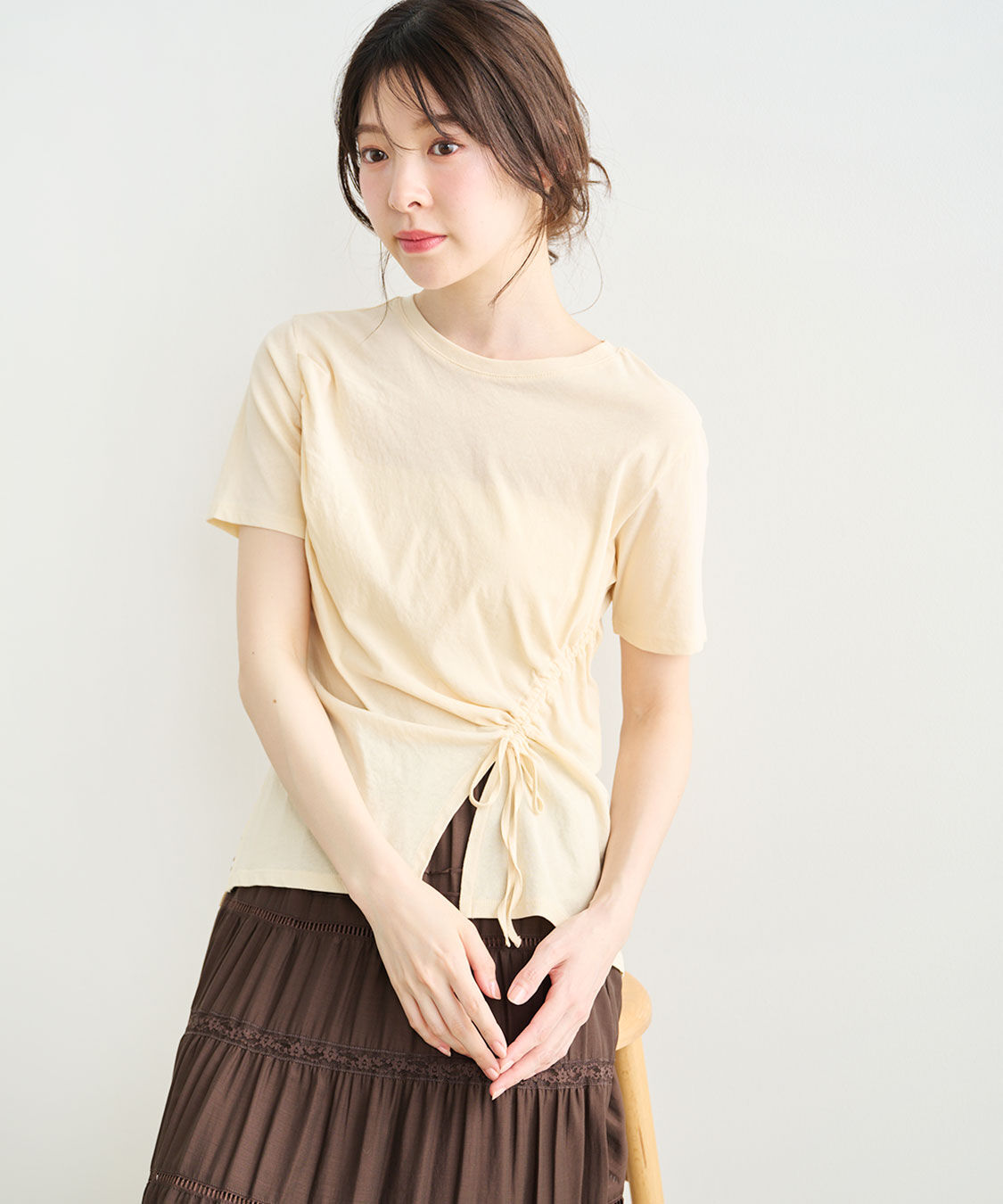 COCO DEAL「サイドドロストイレヘムTシャツ」|Tシャツ・カットソー|