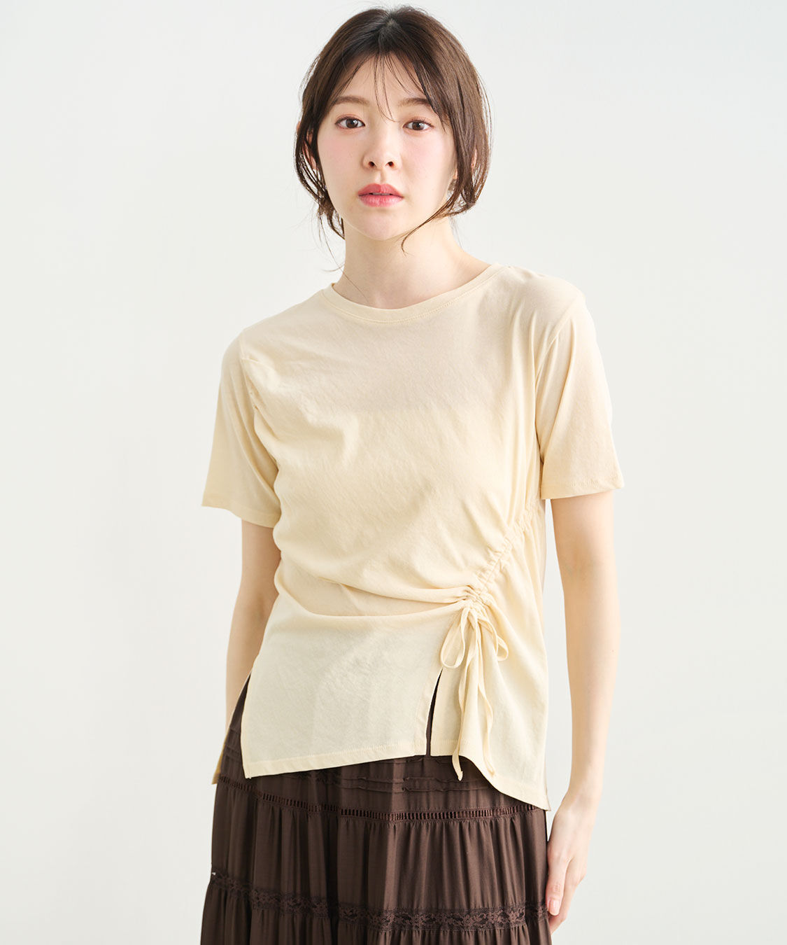 COCO DEAL「サイドドロストイレヘムTシャツ」|Tシャツ・カットソー|