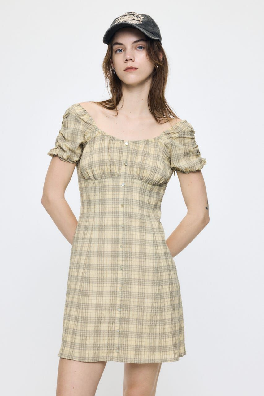 MOUSSY「2WAY SHIRRING MINI ドレス」|ワンピース|柄KHA5