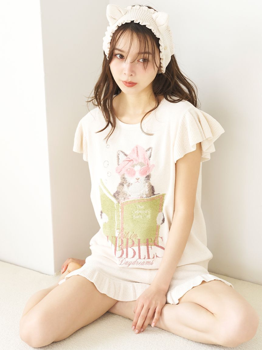 SNIDEL HOME「【WEB限定】【セット商品】セレブバスキャットプルオーバー&ニットフリルショートパンツSET」|ルームウェア|