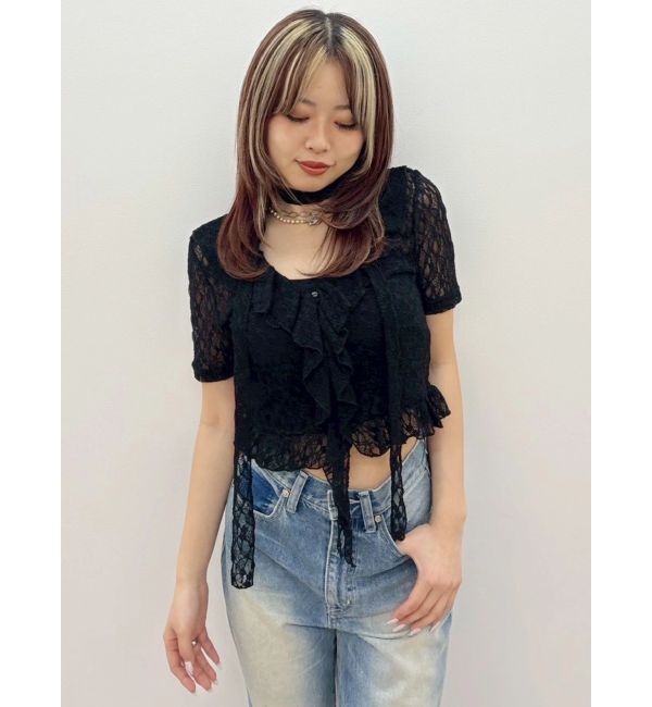 EVRIS「レースチョーカーネックトップス」|シャツ・ブラウス|