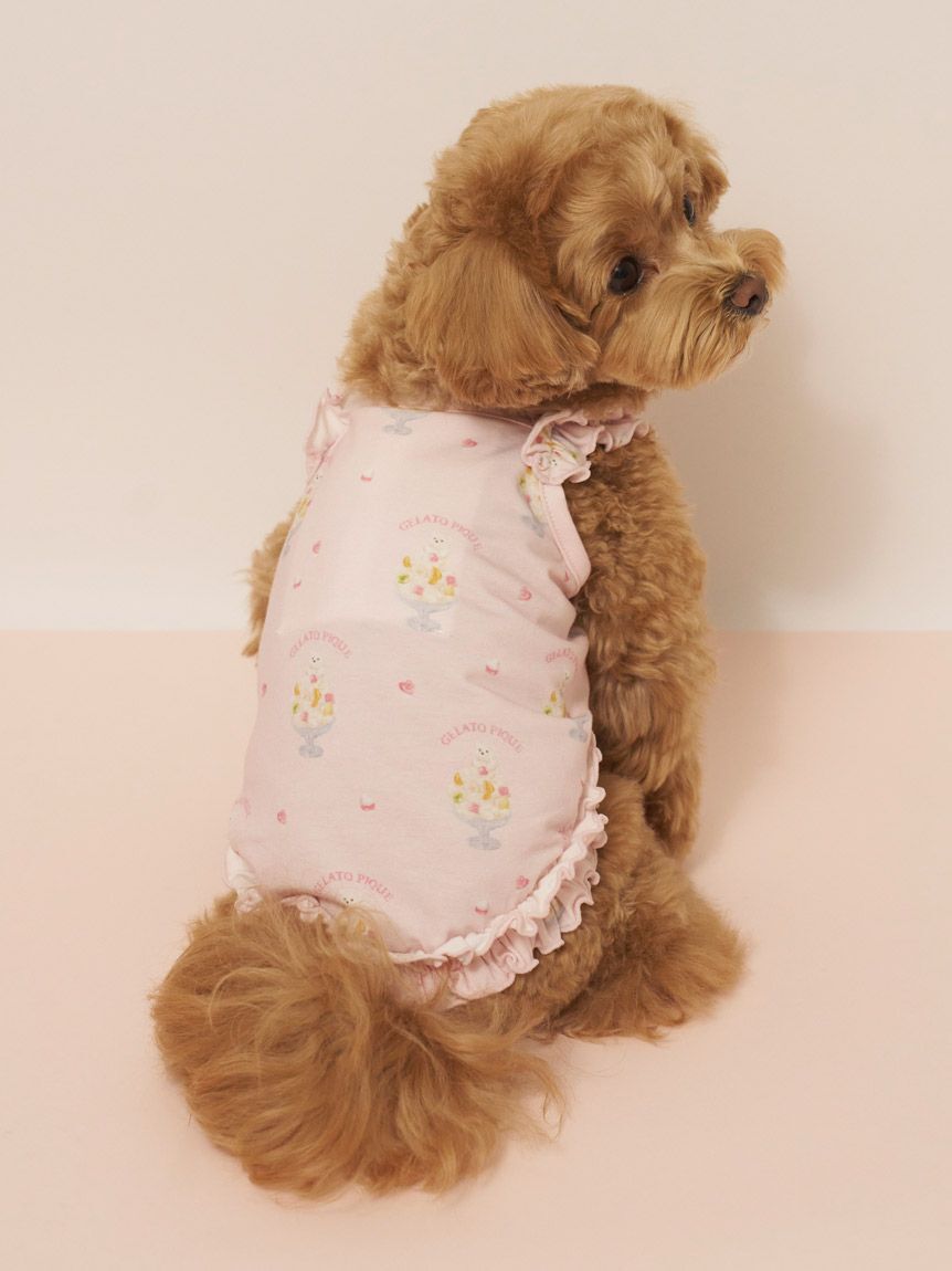  GELATO PIQUE CAT&DOG「【CAT&DOG】【接触冷感】シロクマひんやりスイーツ柄 Coolingフリルプルオーバー」|その他|