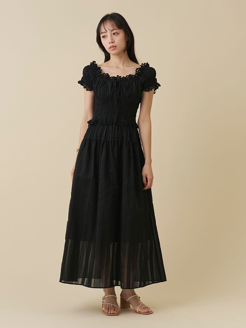 SNIDEL「オフショルロングワンピース」|ワンピース|