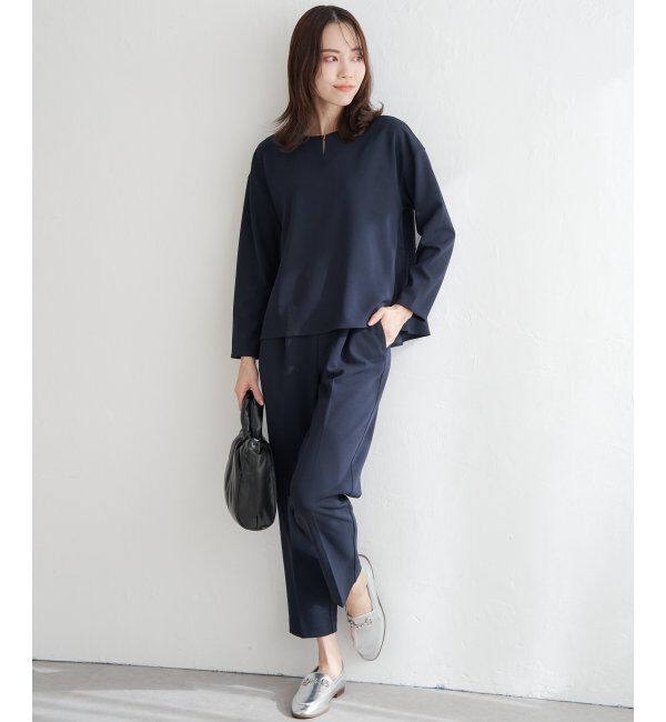 IKKA LOUNGE「GOKU楽 長袖セットアップ」|ワンピース|ネイビーブルー