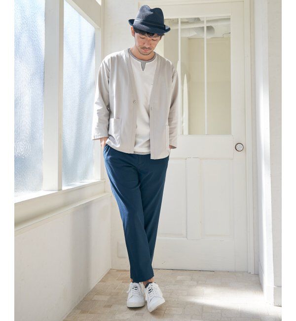 ikka「【接触冷感／抗菌防臭】GOKU楽セイケツ7分袖キーネックTシャツ」|Tシャツ・カットソー|
