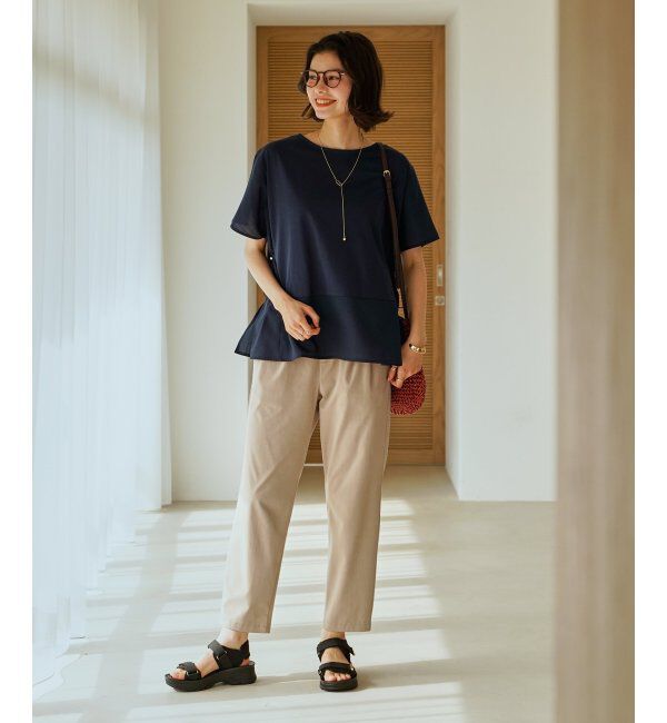 ikka「【雑誌InRed6月号掲載】GOKU楽パンツ 冷感テーパード【接触冷感】」|スラックス|