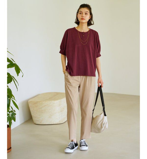 ikka「【雑誌InRed6月号掲載】GOKU楽パンツ 冷感テーパード【接触冷感】」|スラックス|