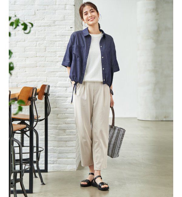 ikka「【雑誌InRed6月号掲載】GOKU楽パンツ 冷感テーパード【接触冷感】」|スラックス|