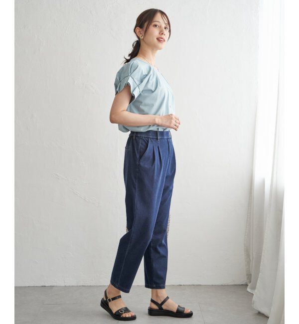 ikka「【雑誌InRed6月号掲載】GOKU楽パンツ 冷感テーパード【接触冷感】」|スラックス|