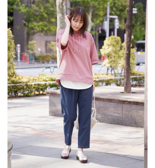 ikka「【雑誌InRed6月号掲載】GOKU楽パンツ 冷感テーパード【接触冷感】」|スラックス|