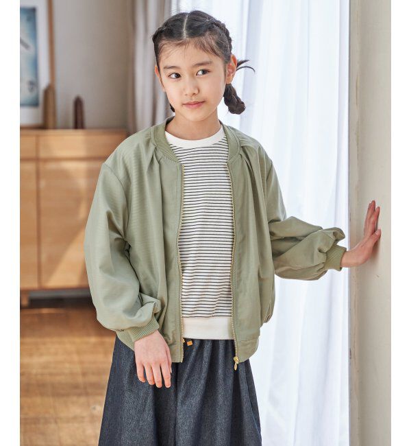 ikka kids「【親子コーデ】シアーリブブルゾン（110~160cm）」|その他|ライトグリーン