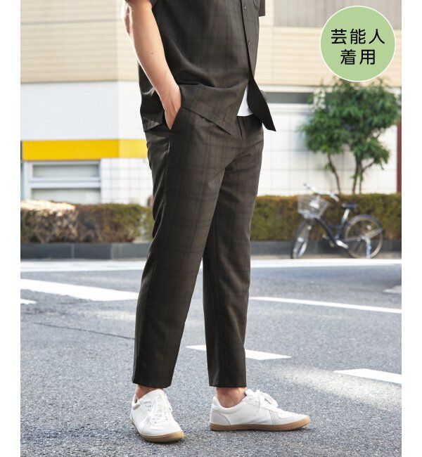 ikka「【MonoMax &times; 小泉孝太郎】Reflax(R)冷感UVイージーアンクルパンツ「小泉孝太郎さん着用モデル」」|スラックス|チャコール