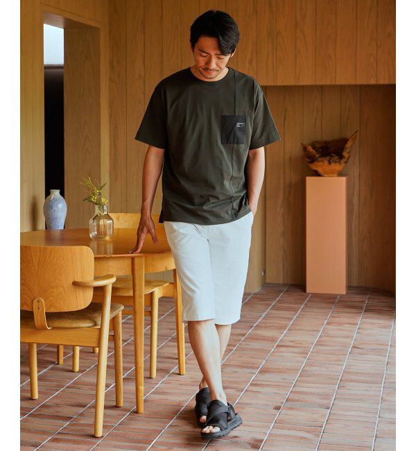 ikka「【接触冷感】DRY布帛コンビポケットTシャツ」|Tシャツ・カットソー|