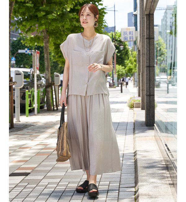 ikka「【セットアップ対応】冷感ボイルラップスカーチョ」|その他|