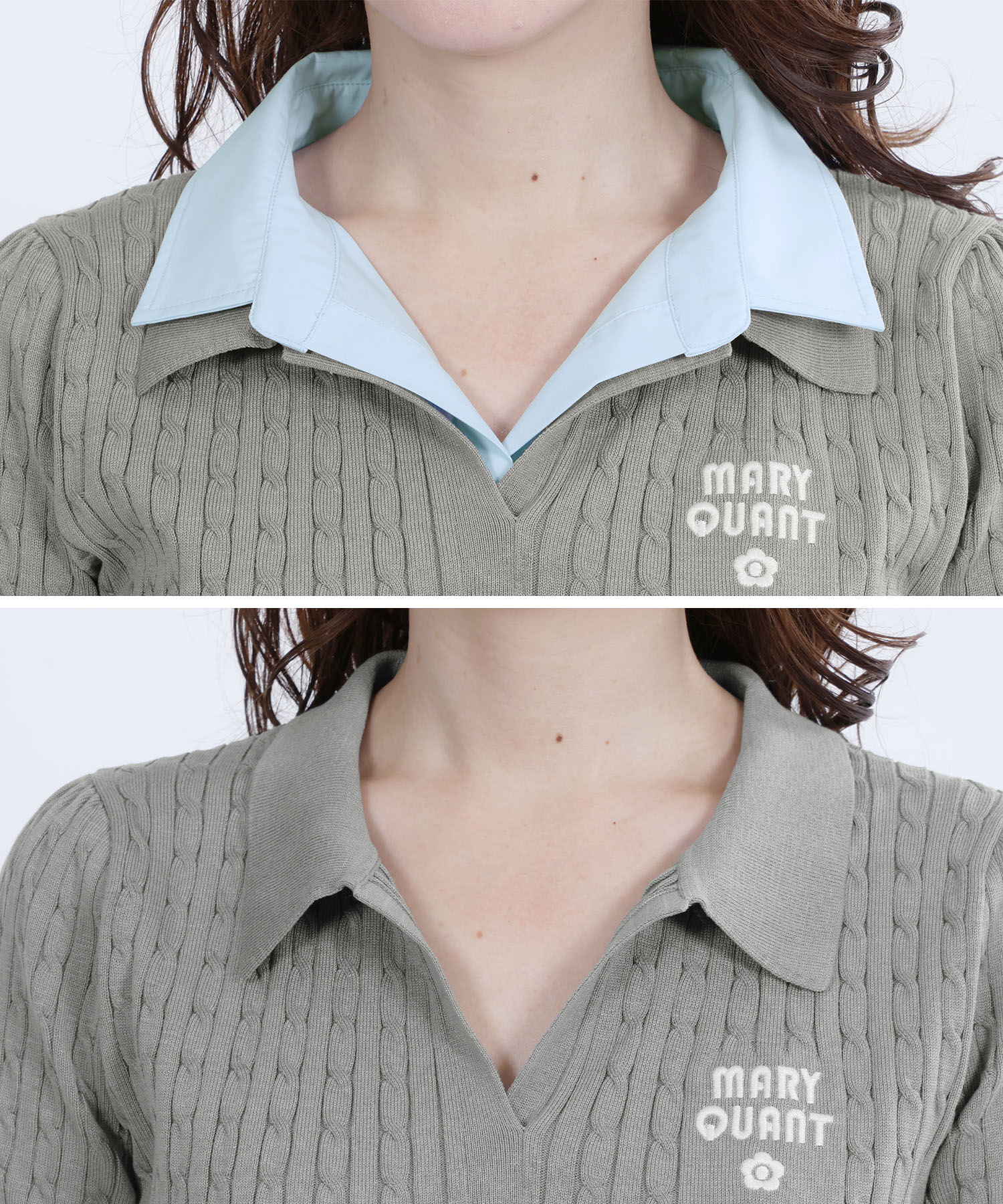 MARY QUANT「レイヤードポロ プルオーバー」|ポロシャツ|