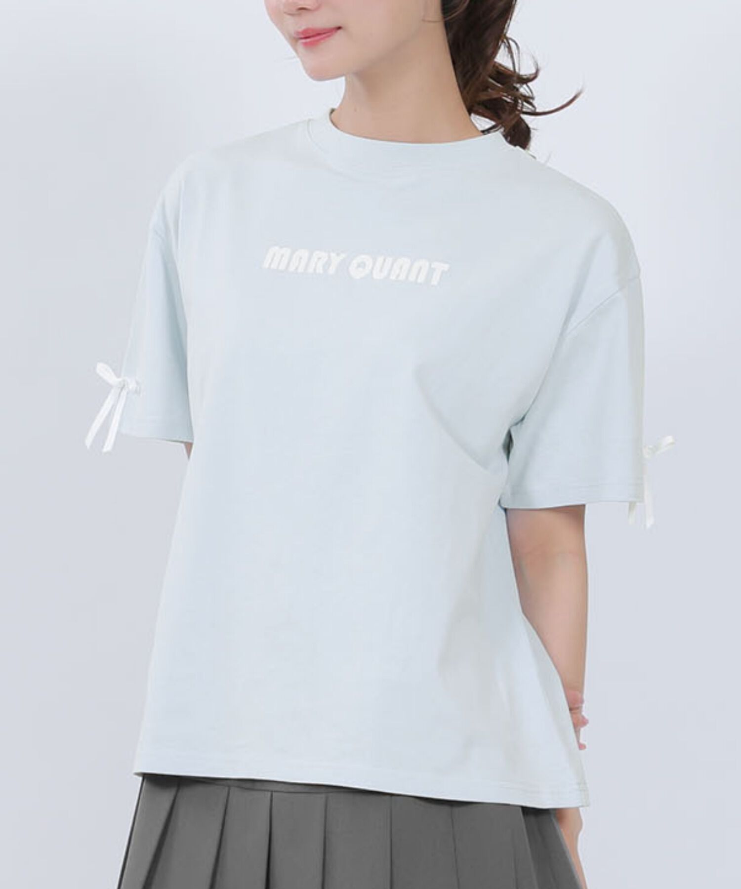 MARY QUANT「リボンロゴビッグ Tシャツ」|Tシャツ・カットソー|ブルー