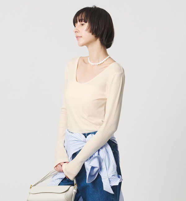 UNITED ARROWS「Uネック ロングスリーブ Tシャツ」|Tシャツ・カットソー|