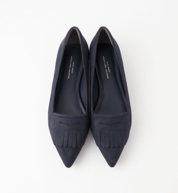 UNITED ARROWS green label relaxing「【WEB限定】ポインテッド キルト フラットシューズ（1.5cmヒール) -撥水-」|パンプス|