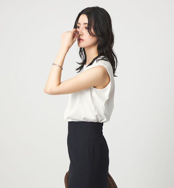UNITED ARROWS green label relaxing「サテン ドッキング ラウンドヘム タンクトップ カットソー」|Tシャツ・カットソー|