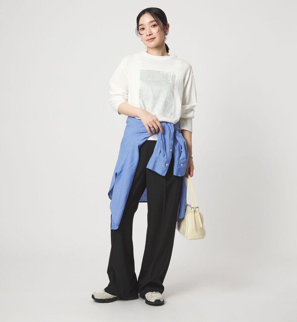UNITED ARROWS green label relaxing「【WEB限定】＜at ease＞メタリックプリント ロングスリーブ カットソー」|Tシャツ・カットソー|
