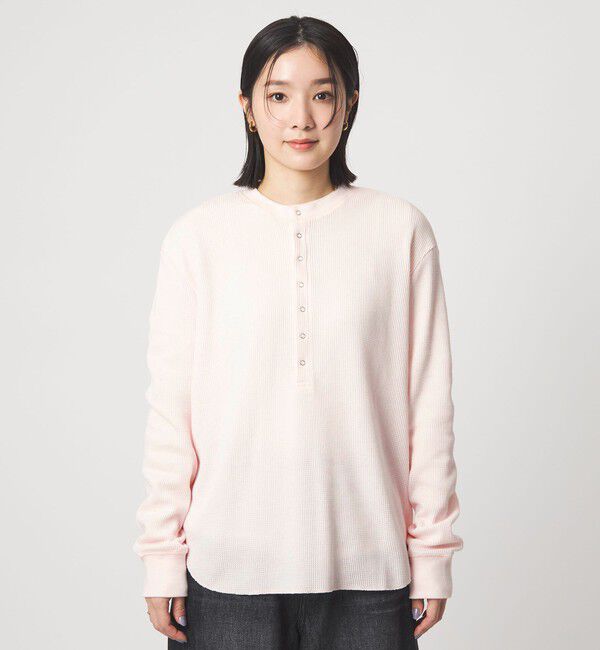 UNITED ARROWS green label relaxing「【WEB限定】＜at ease＞ワッフル ヘンリーネック ロングスリーブ カットソー」|Tシャツ・カットソー|