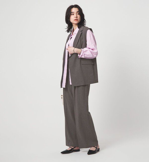 UNITED ARROWS green label relaxing「ラスティック ツイル ジレ マシンウォッシャブル ストレッチ UVカット 吸水速乾」|ベスト・ジレ|