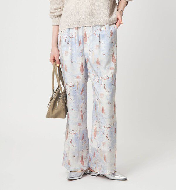 UNITED ARROWS green label relaxing「マーブル プリント パンツ」|その他|OFF WHITE