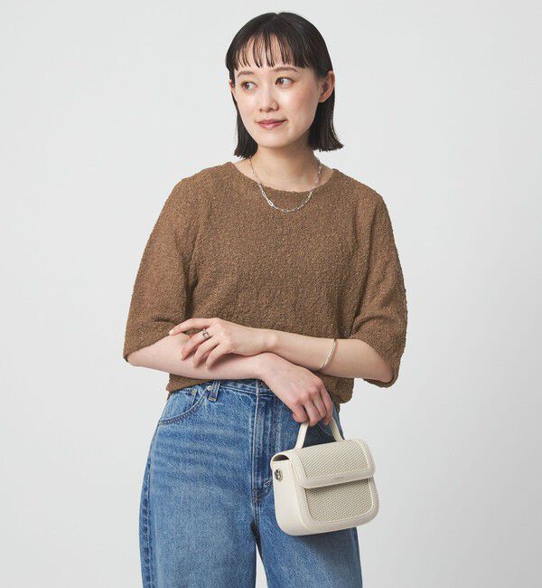 UNITED ARROWS green label relaxing「ノットヤーン ショートスリーブ プルオーバー ウォッシャブル」|ニット・セーター|MD.BROWN