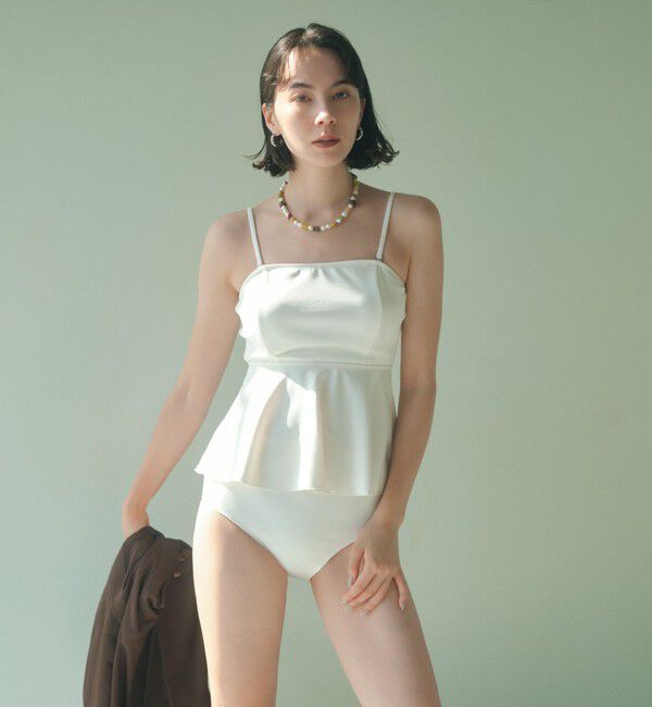 UNITED ARROWS green label relaxing「ジョーゼット風 ペプラムビスチェ オフホワイト スイムウェア / 水着」|その他|OFF WHITE