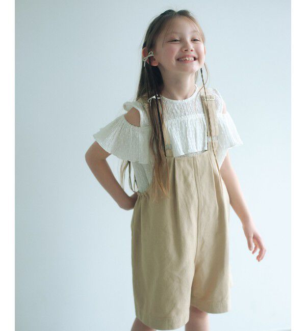UNITED ARROWS green label relaxing「【COOL CHIC GIRLS STYLE】ラッフルショートスリーブ / キッズ  120cm-160cm」|シャツ・ブラウス|