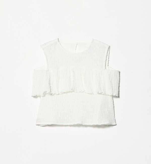 UNITED ARROWS green label relaxing「【COOL CHIC GIRLS STYLE】ラッフルショートスリーブ / キッズ  120cm-160cm」|シャツ・ブラウス|