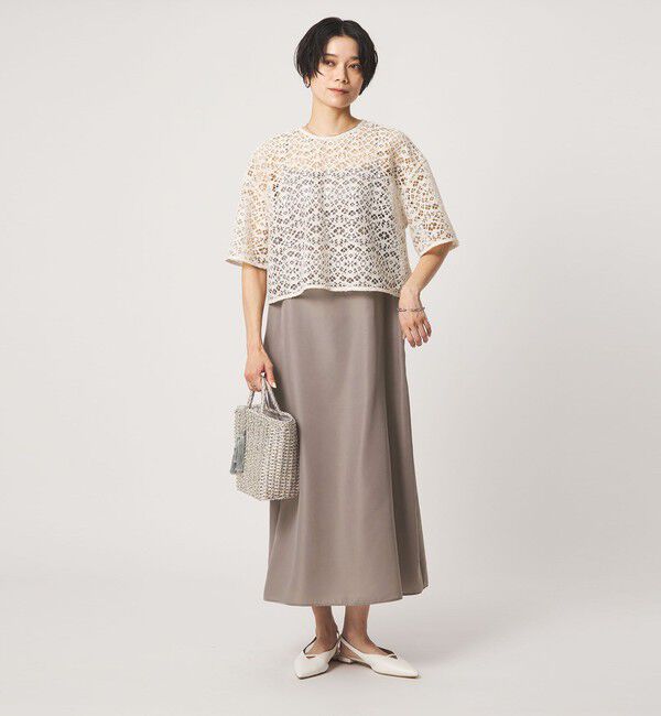 UNITED ARROWS green label relaxing「レースブラウス&times;キャミソールワンピース セット」|ワンピース|OFF WHITE