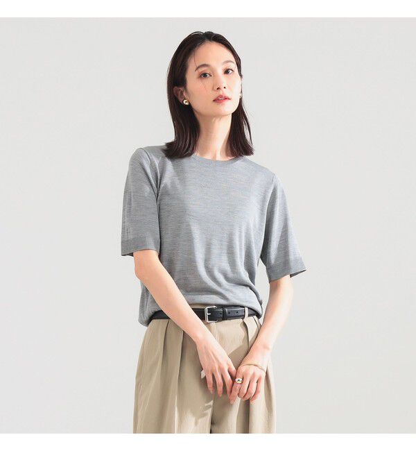 Demi-Luxe BEAMS 「シルク ハーフスリーブ プルオーバー」|ニット・セーター|