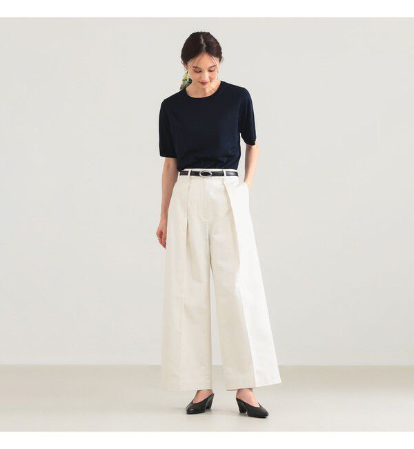 Demi-Luxe BEAMS 「シルク ハーフスリーブ プルオーバー」|ニット・セーター|