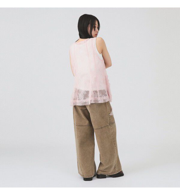 Ray BEAMS 「レース ラッフル ロング ジレ」|シャツ・ブラウス|